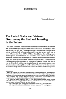 The United States and Vietnam: Overcoming the Past and Investing in the Future