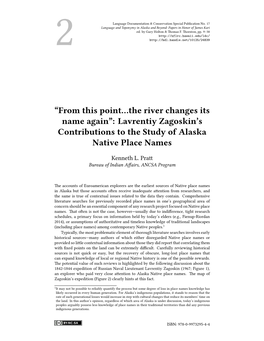 Lavrentiy Zagoskin's Contributions to the Study of Alaska Native