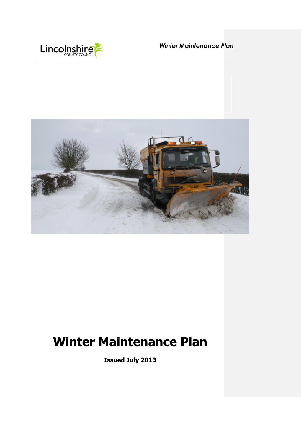 Winter Maintenance Plan