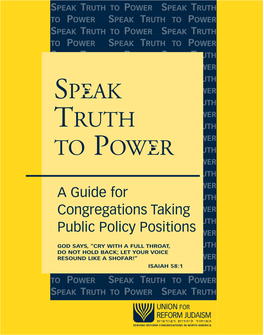 Speak Truth to Power-A Guide for Congregations Taking Public Policy Positions