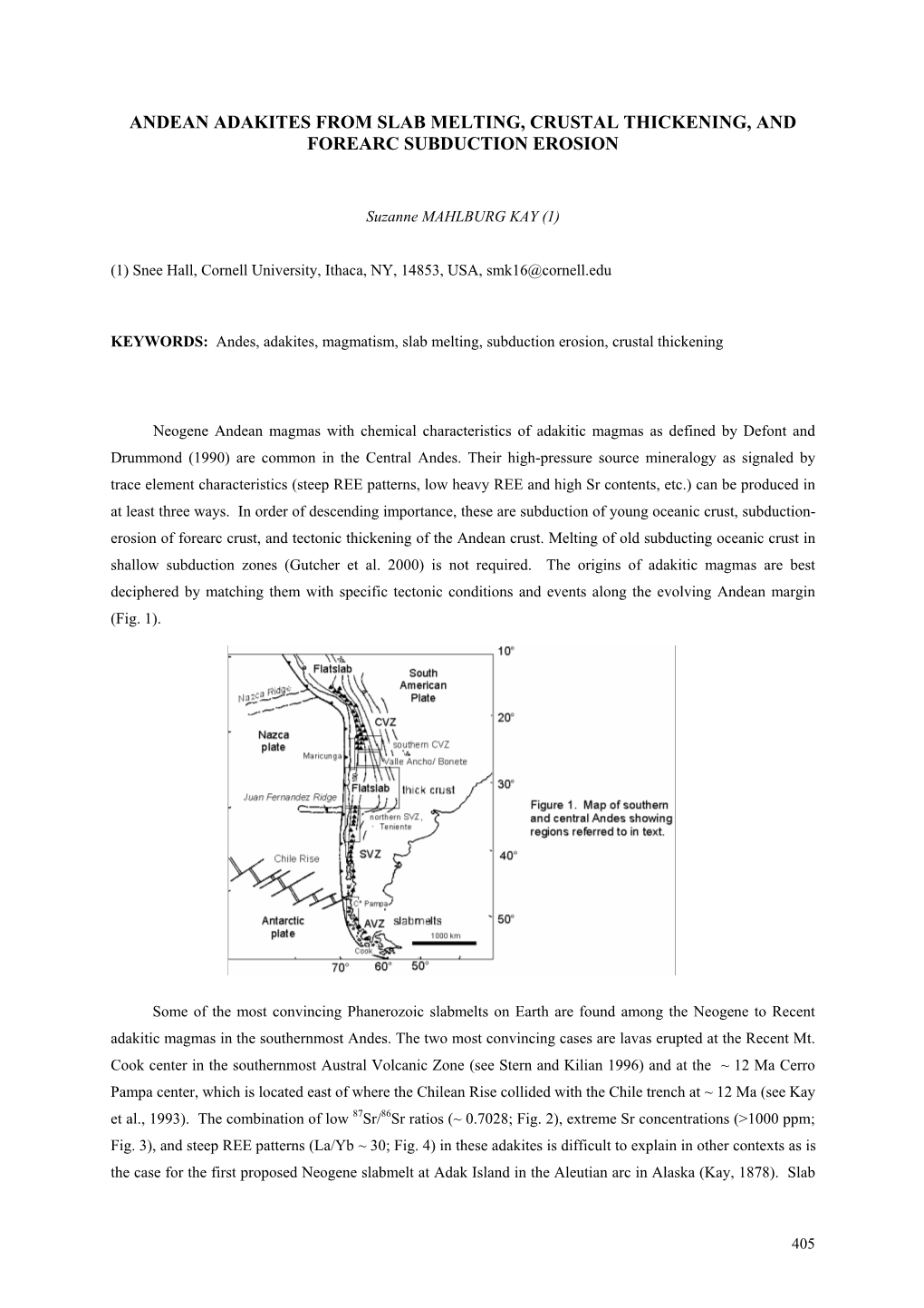 Andean Adakites from Slab Melting, Crustal Thickening, and Forearc Subduction Erosion