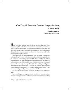 On David Bowie's Perfect Imperfection, Circa 1974