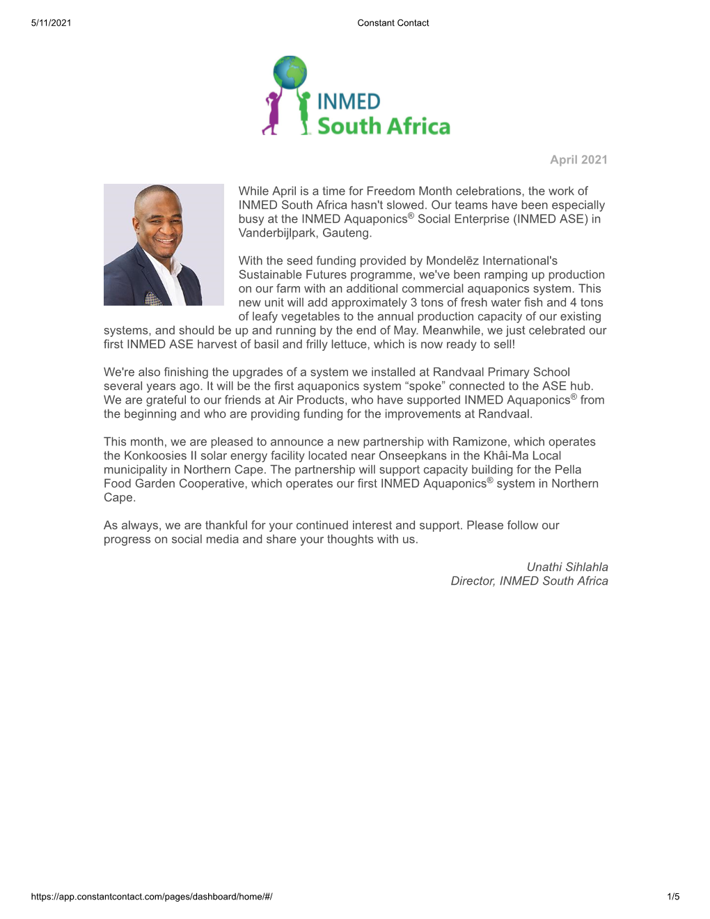 INMED South Africa Newsletter