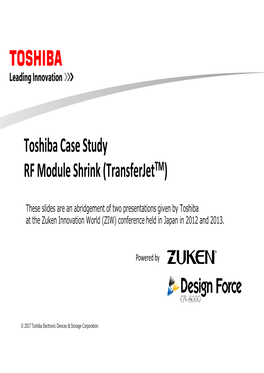 Toshiba Case Study RF Module Shrink (Transferjet TM)