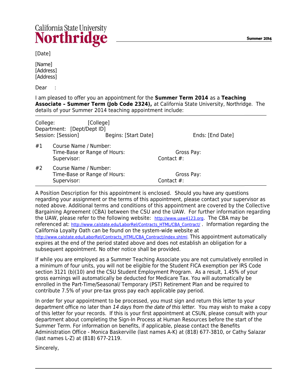 Summer Faculty Appt Letter Template Pg 1