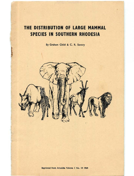 The Distribution of Large Mammal Species in Southern Rhodesia