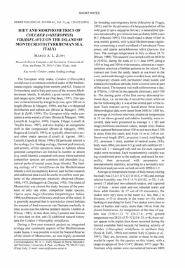 COLUBER (=HIEROPHIS) Cies Introduced by Pre-Historic Man Probably 6000 Years B.C