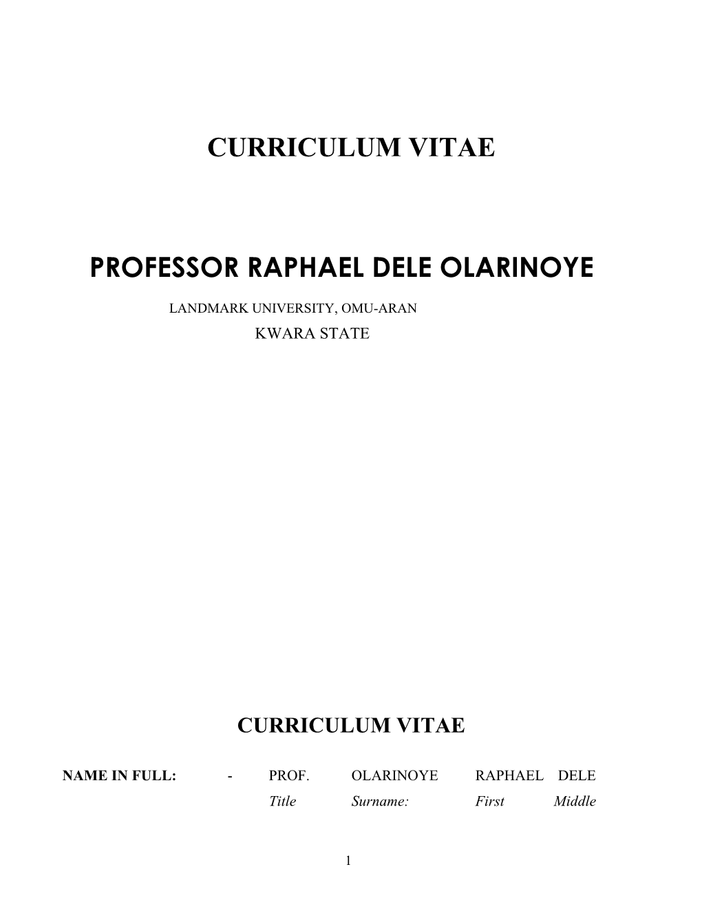 Curriculum Vitae