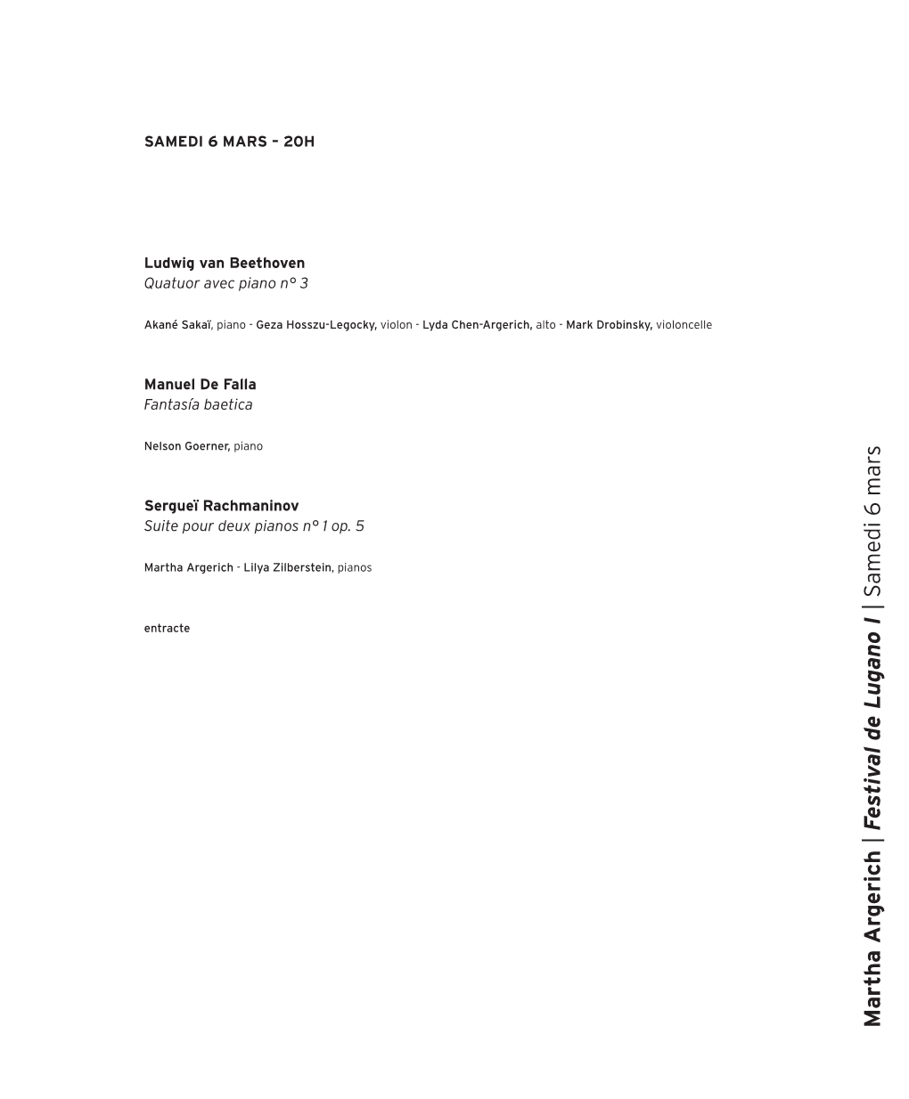 Martha Argerich | F Estiv Al De L Ugano I | S Amedi 6 Mars