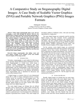 A Comparative Study on Steganography Digital Images: a Case Study of Scalable Vector Graphics (SVG) and Portable Network Graphics (PNG) Images Formats