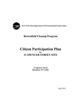 Citizen Participation Plan for 11 SPENCER STREET SITE