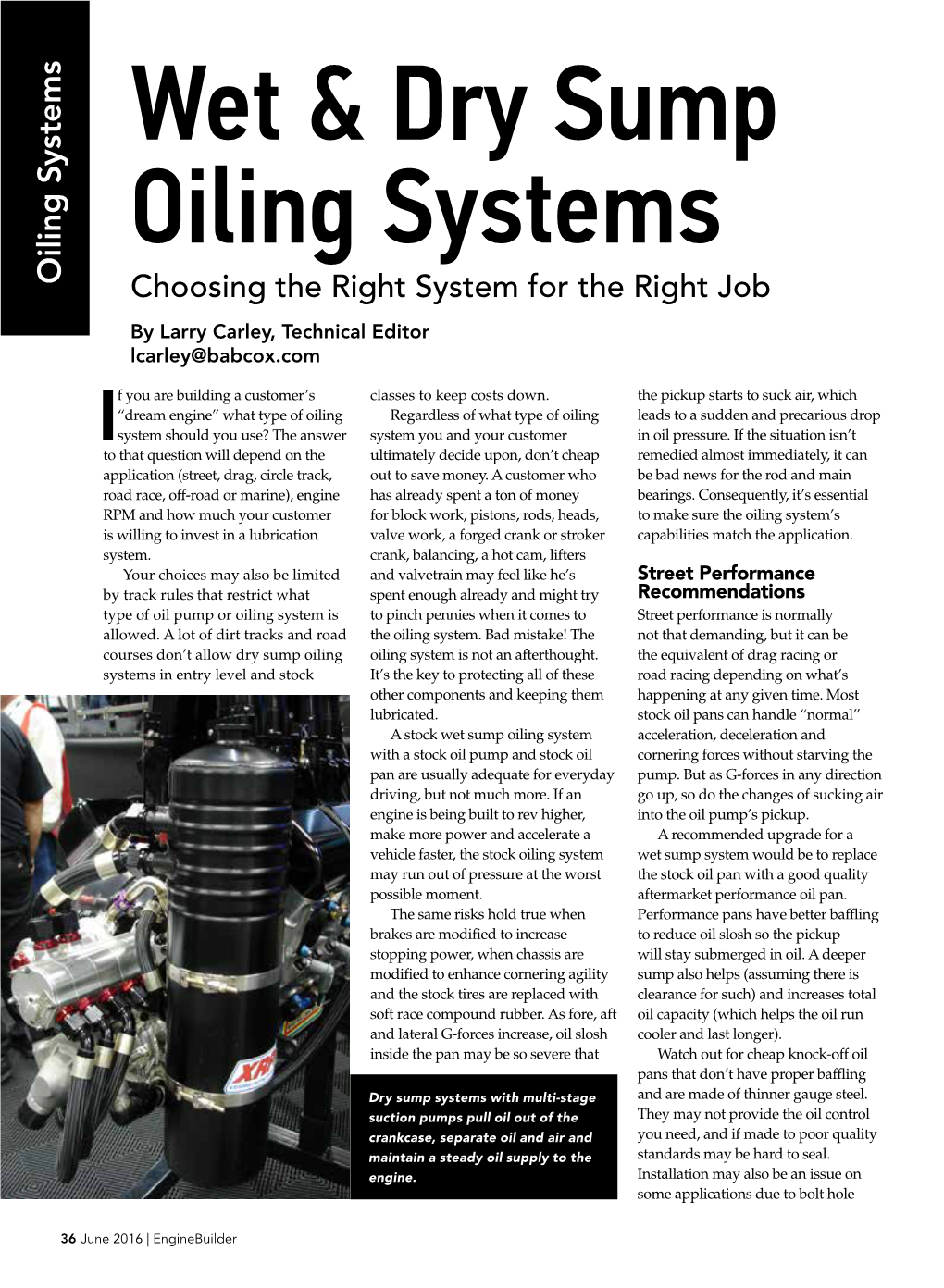 Wet & Dry Sump Oiling Systems
