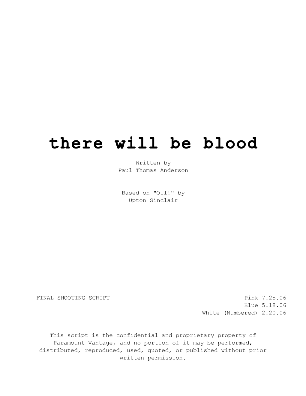 There Will Be Blood (2007) Screenplay [Final Shooting Script