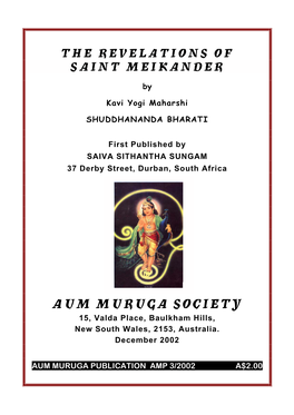 The Revelations of Meikandar” Is the Basic Work of Saiva Siddhanta