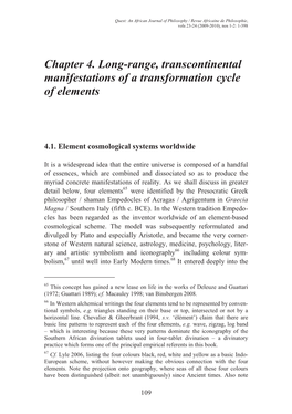 Chapter 4. Long-Range, Transcontinental Manifestations of a Transformation Cycle of Elements