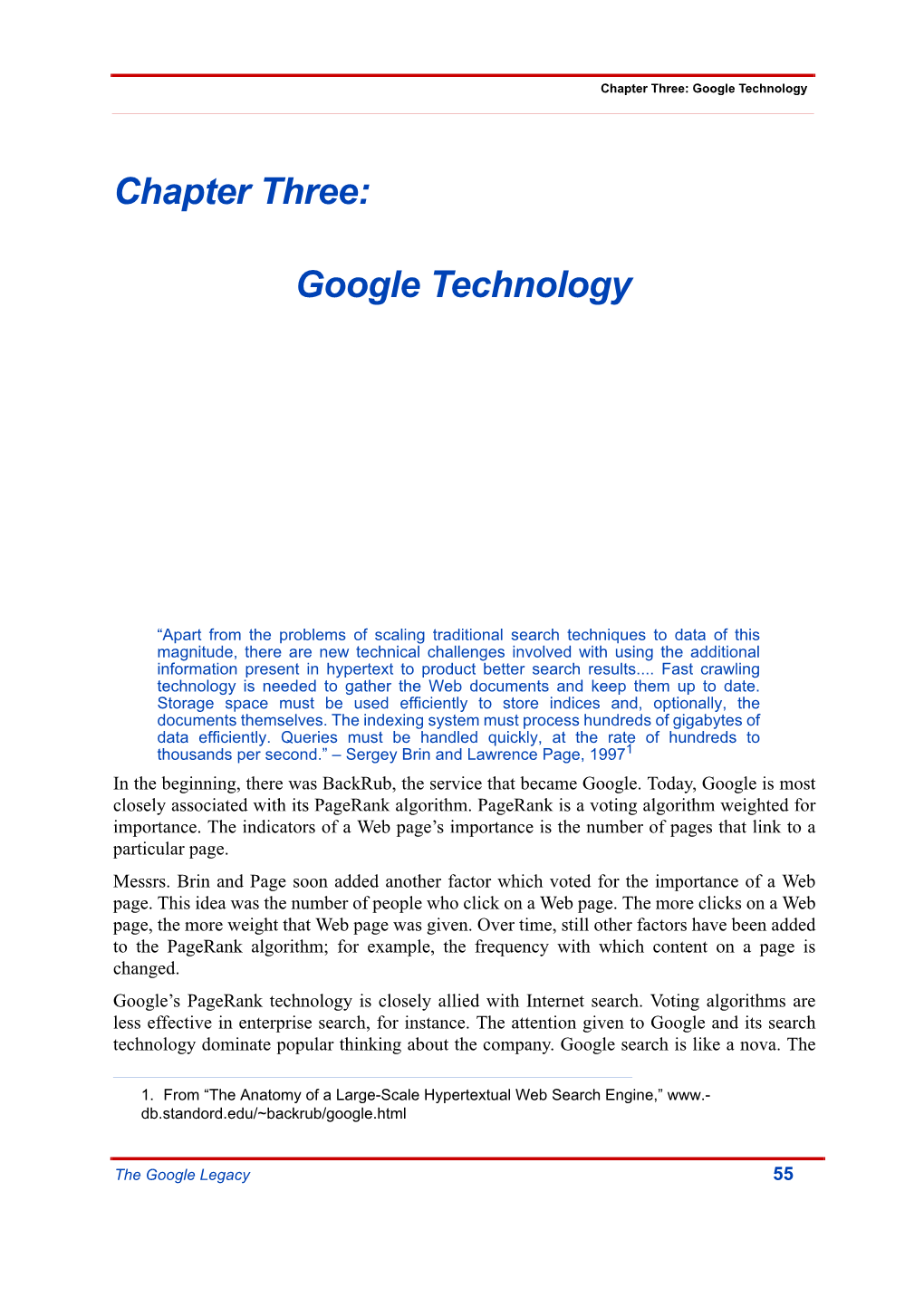 Chapter Three: Google Technology