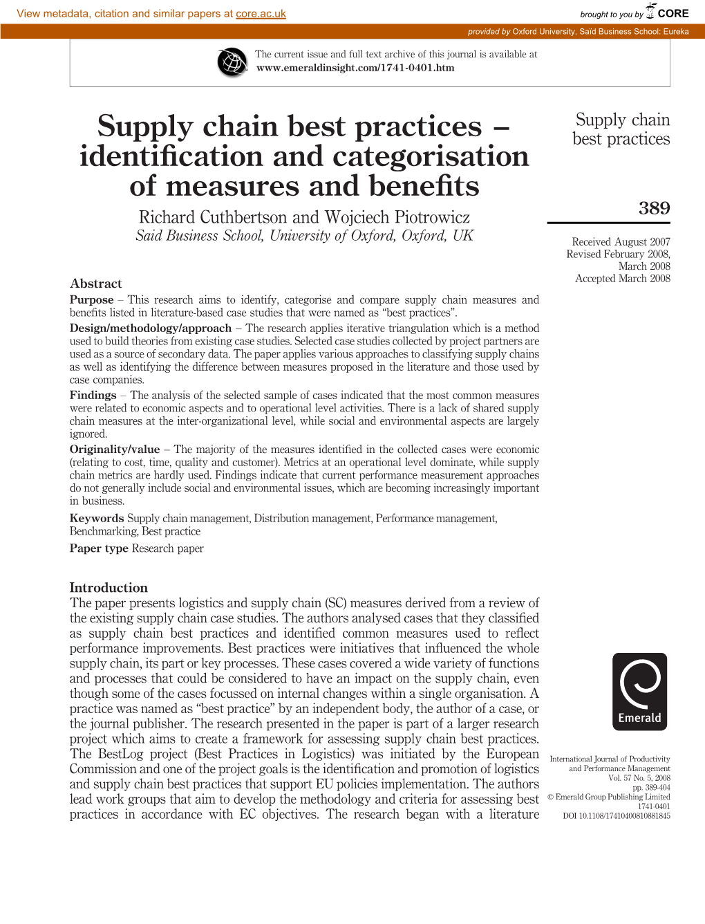 Supply Chain Best Practices