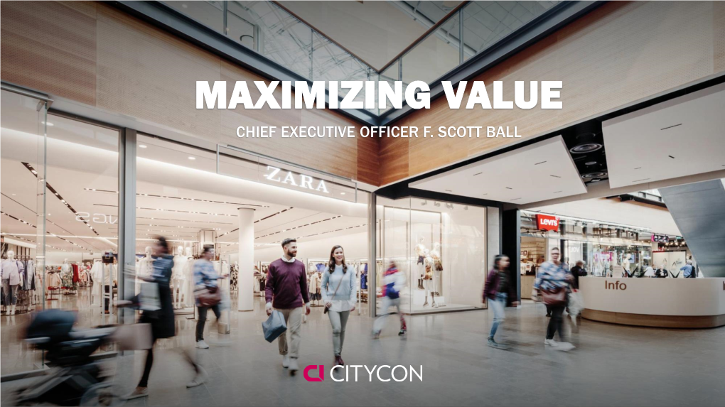 Maximizing Value Chief Executive Officer F