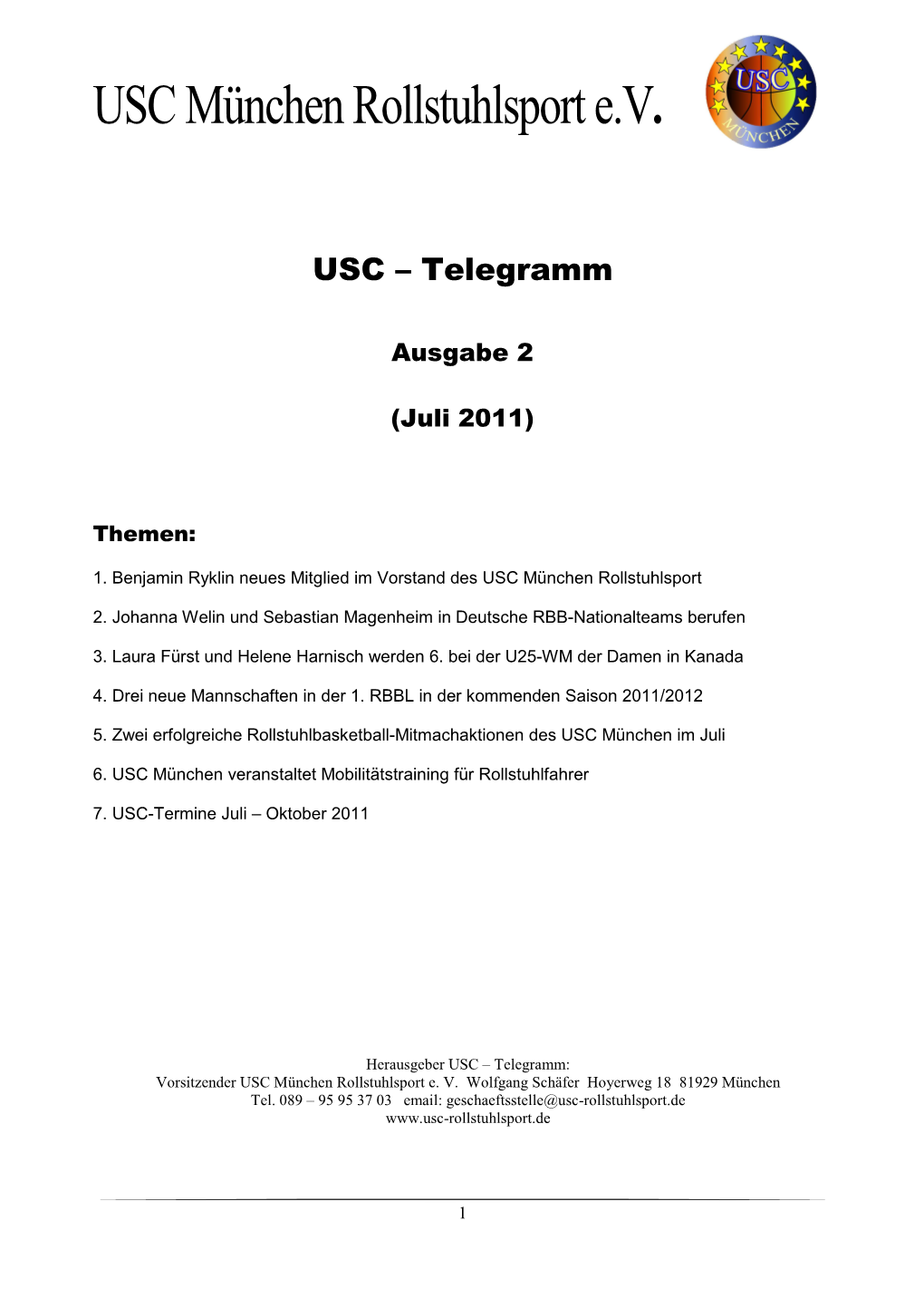 USC München Rollstuhlsport E.V. Ein Mobilitätstraining Für Rollstuhlfahrer