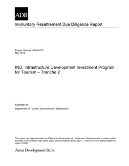 IND: Infrastructure Development Investment Program for Tourism – Tranche 2