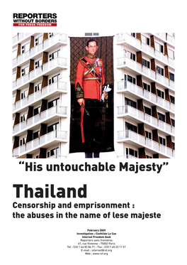 Thailand Censorship and Emprisonment : the Abuses in the Name of Lese Majeste