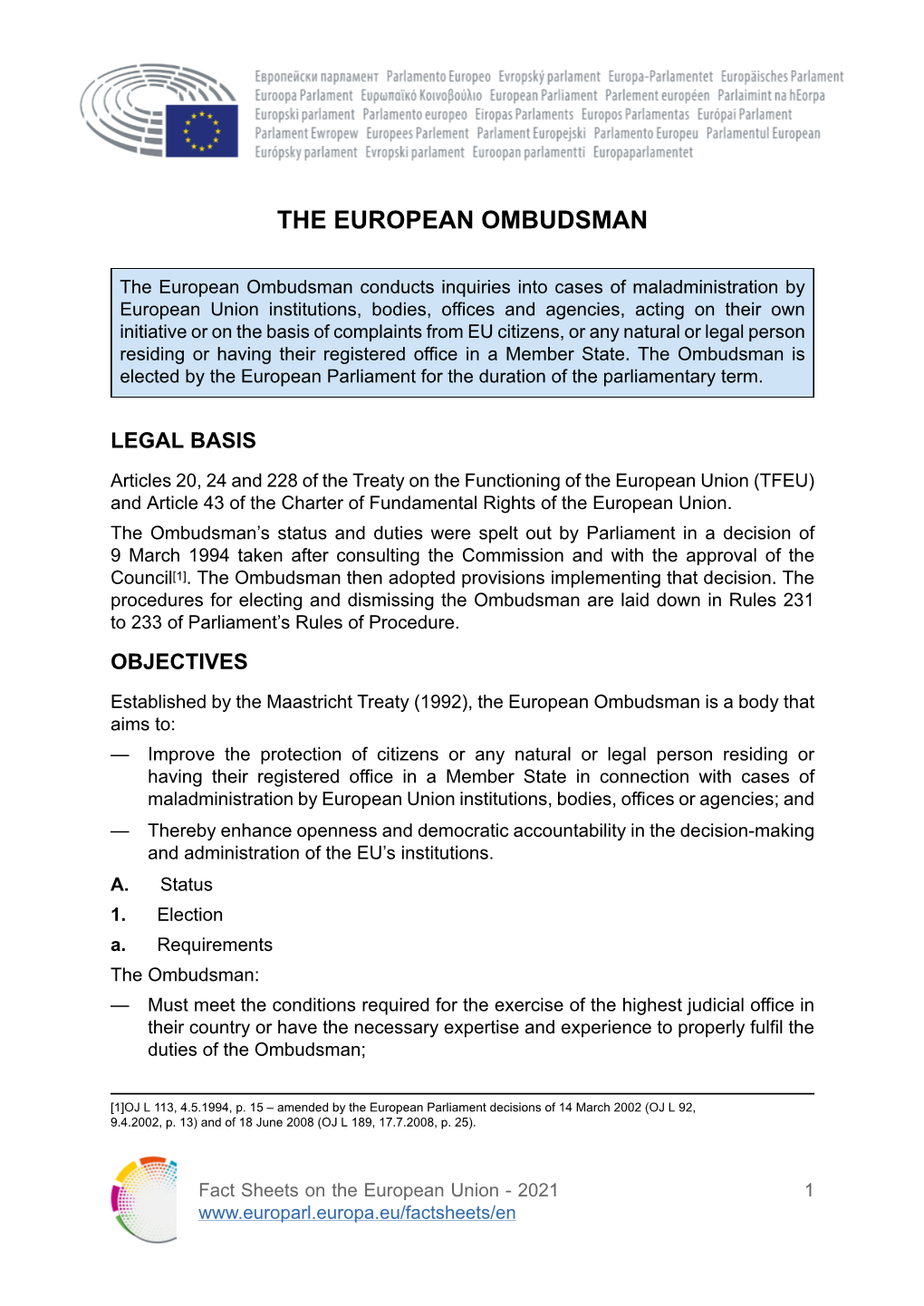 The European Ombudsman