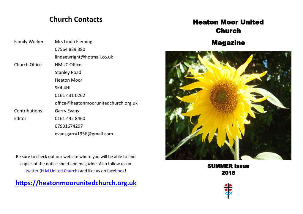 Church Contacts Heaton Moor United Church