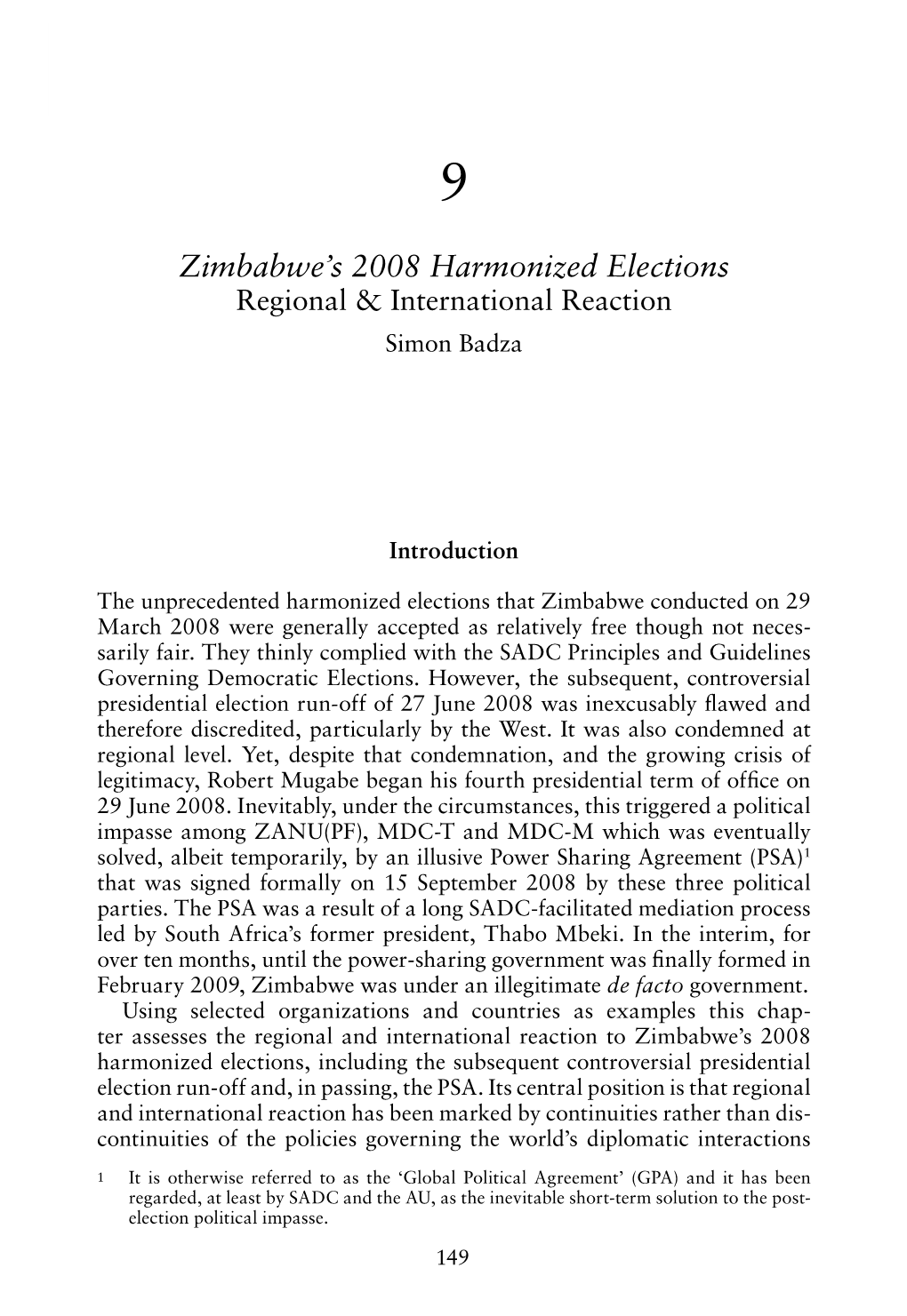 Zimbabwe´S 2008 Harmonized Elections