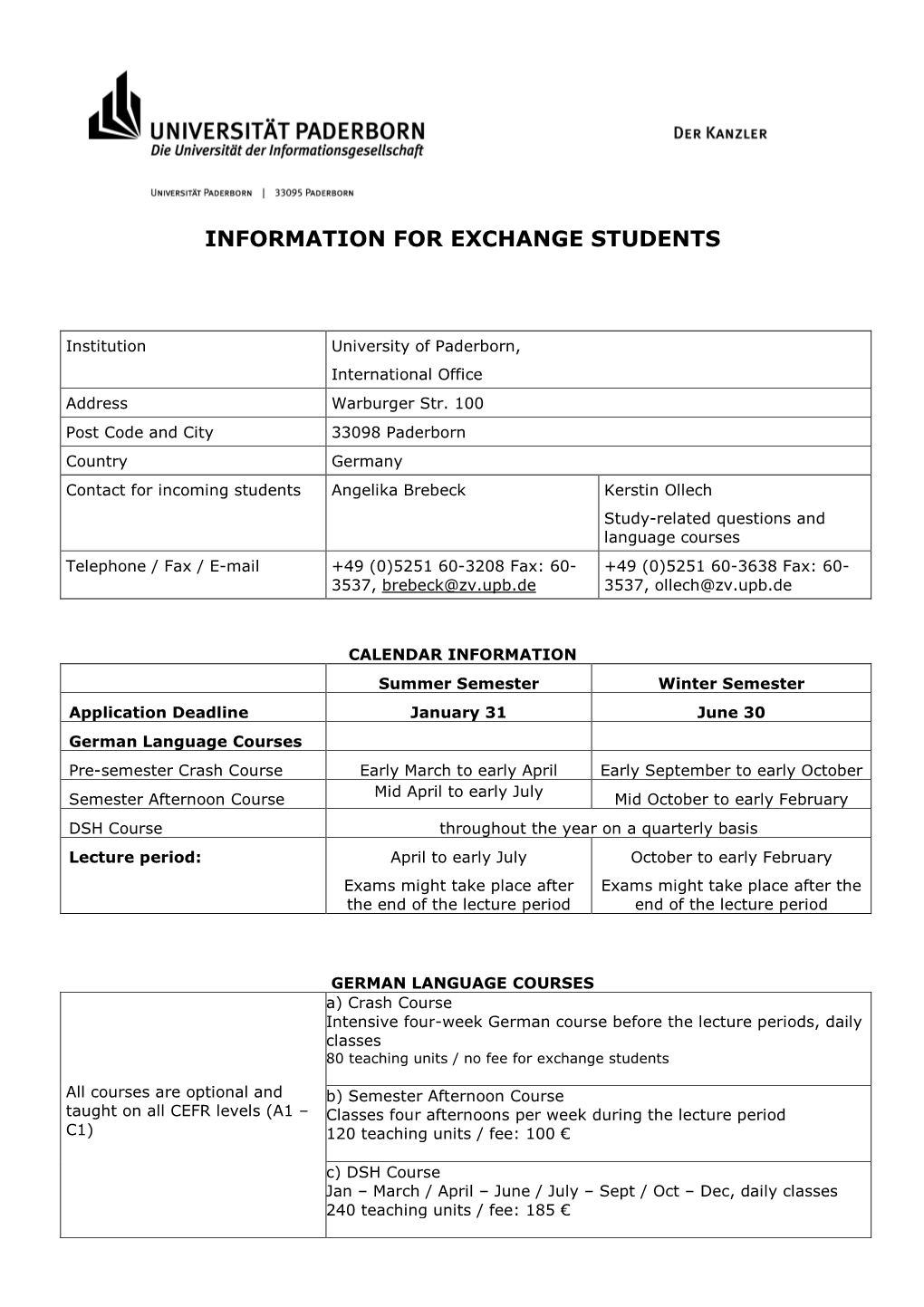 General Fact Sheet