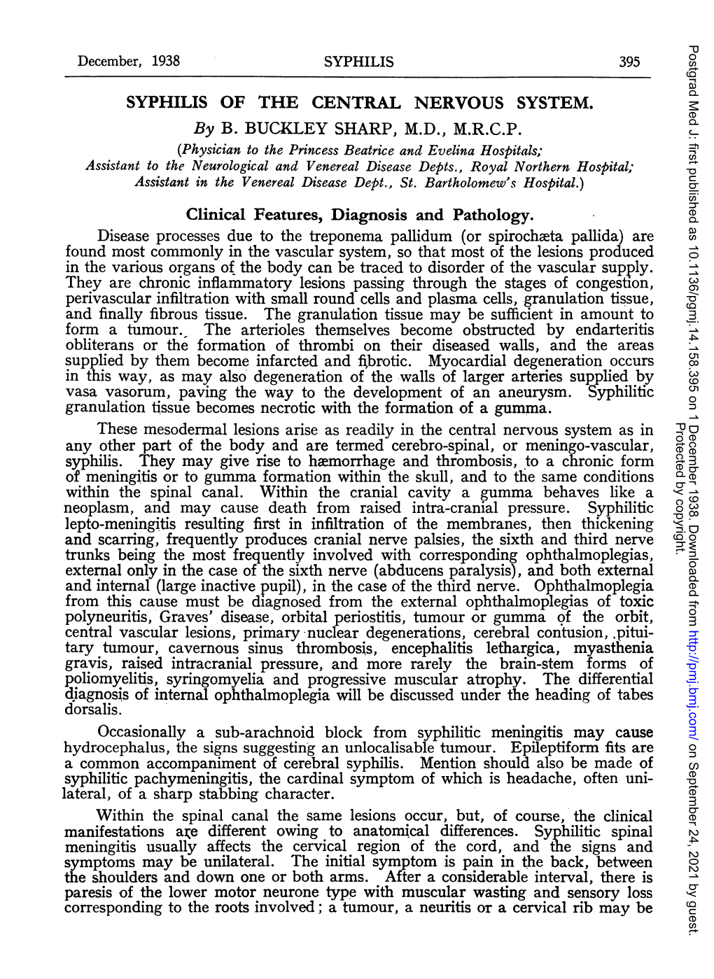 Syphilis 395 Syphilis of the Central Nervous System