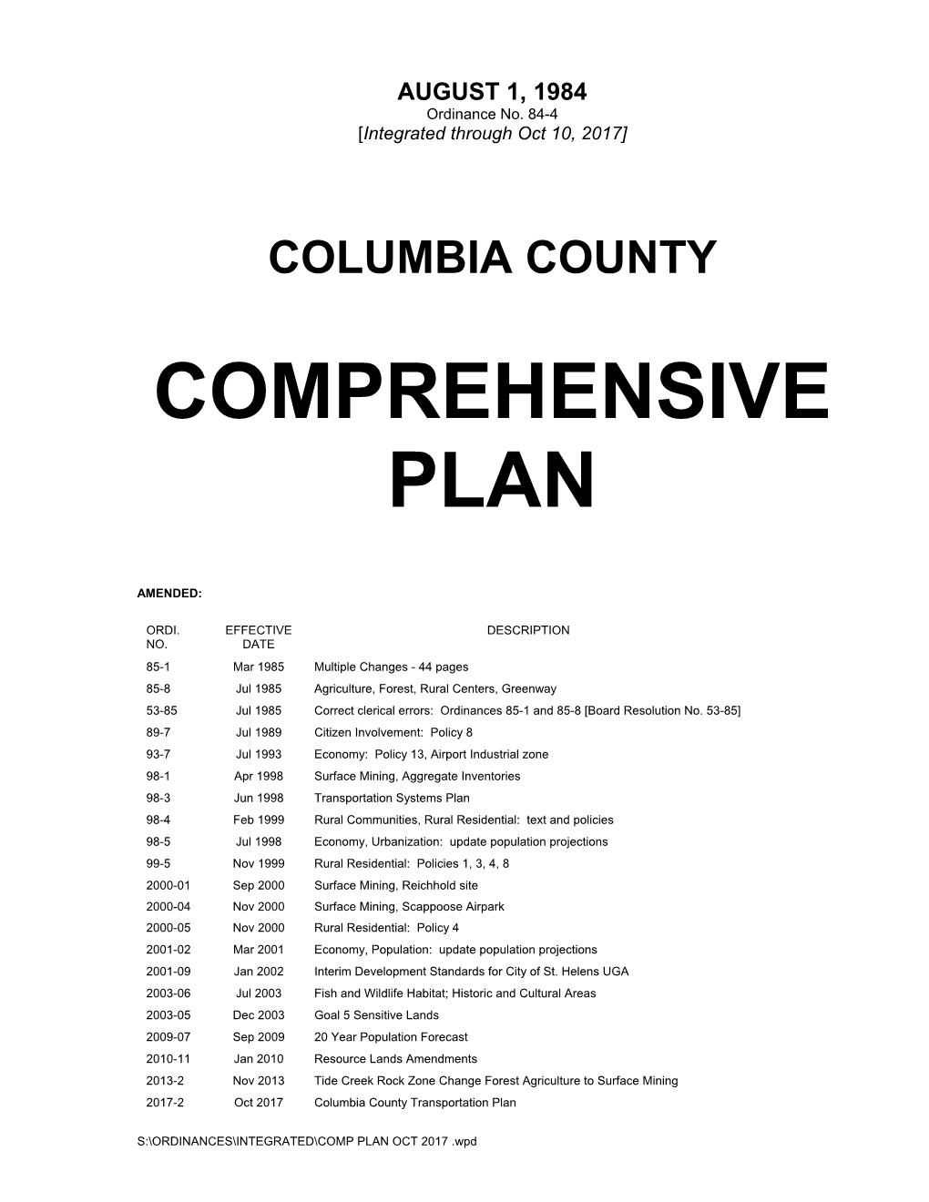 Comprehensive Plan