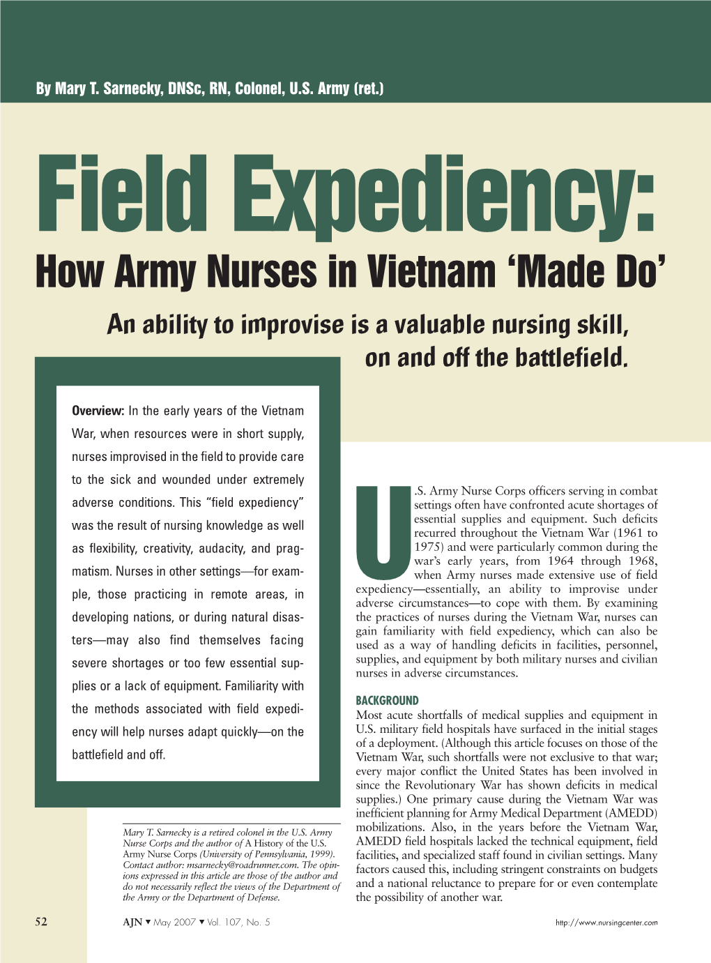 How Army Nurses in Vietnam 'Made