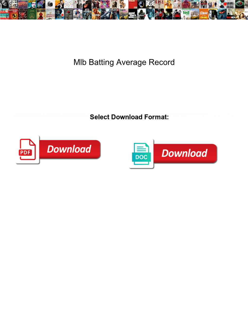 Mlb Batting Average Record