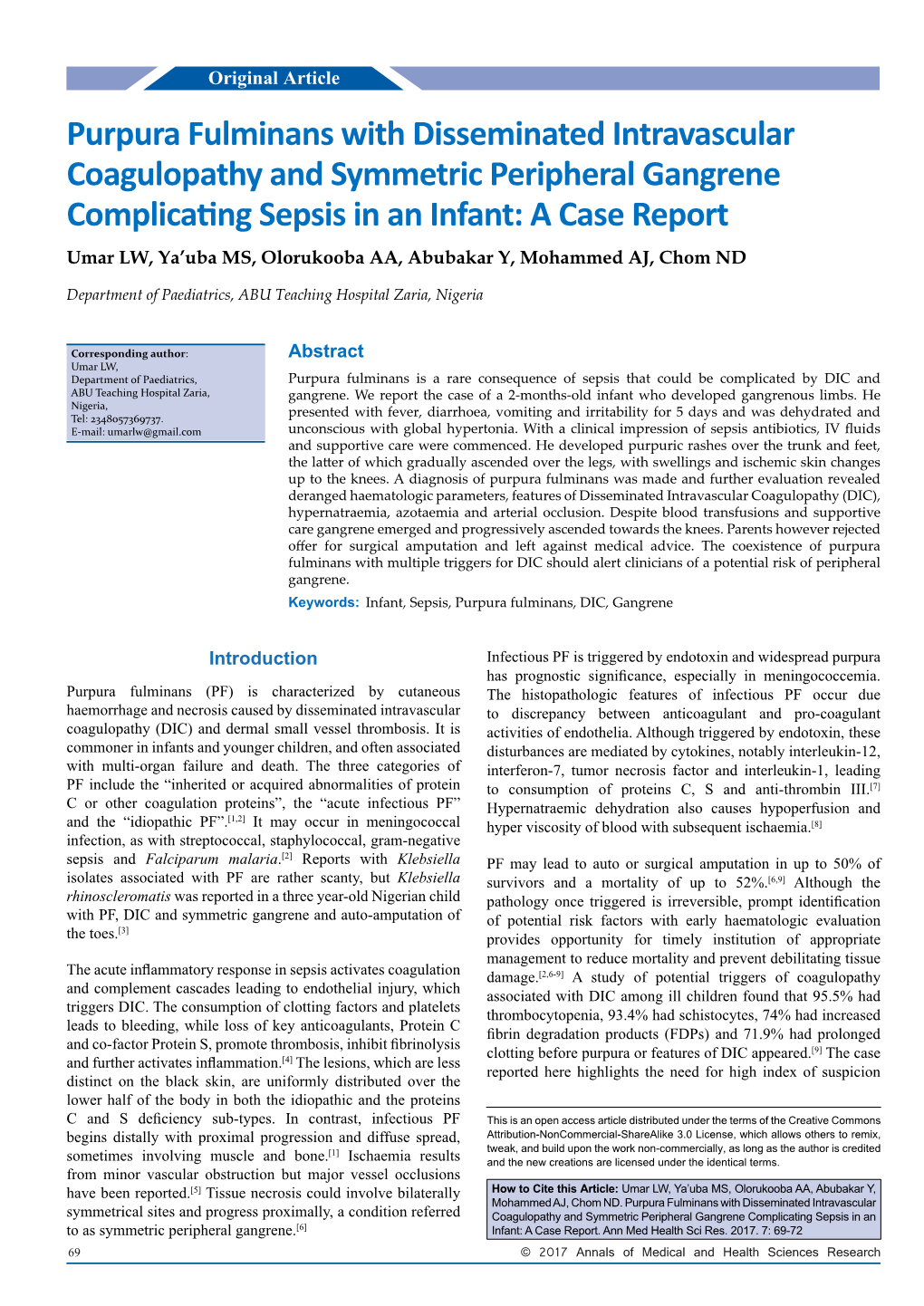 Purpura Fulminans with Disseminated Intravascular Coagulopathy And