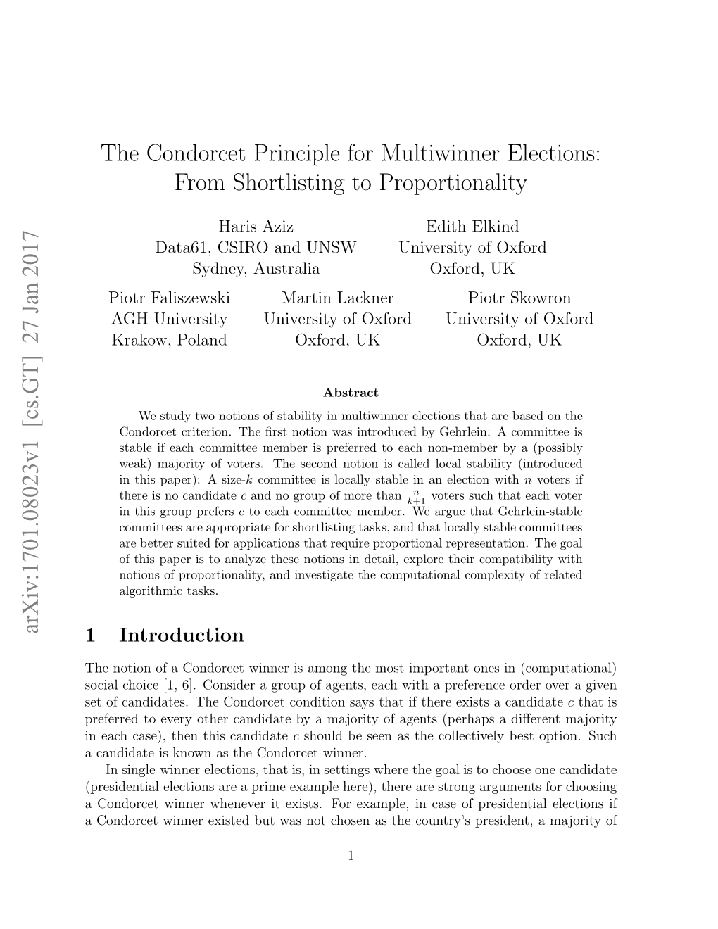 The Condorcet Principle for Multiwinner Elections: From