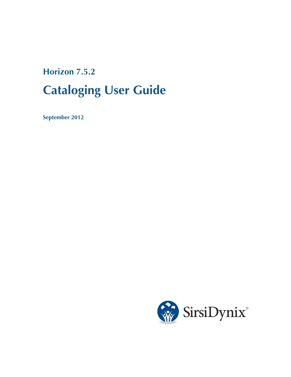 Horizon 7.5.2 Cataloging User Guide
