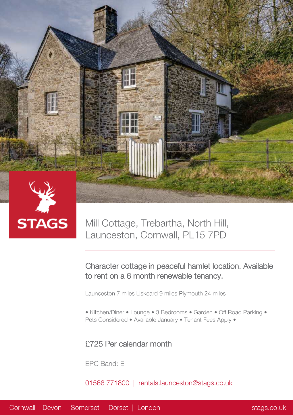 Mill Cottage, Trebartha, North Hill, Launceston, Cornwall, PL15 7PD