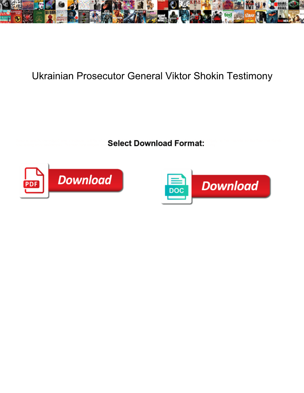 Ukrainian Prosecutor General Viktor Shokin Testimony