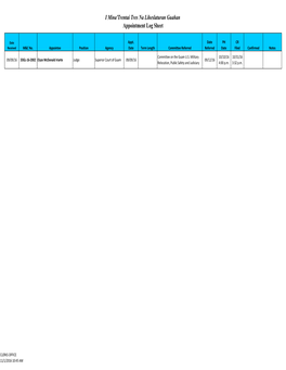 I Mina'trentai Tres Na Liheslaturan Guahan Appointment Log Sheet