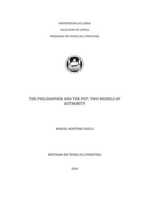The Philosopher and the Pot: Two Models of Authority