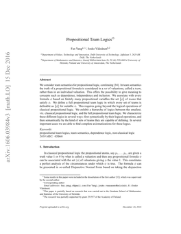 Propositional Team Logics