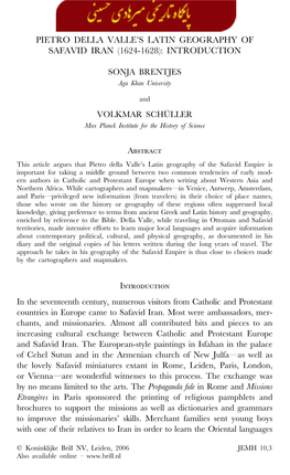 Pietro Della Valle's Latin Geography of Safavid Iran