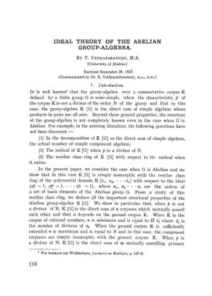 Ideal Theory of the Abelian Group-Algebra