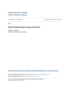 Was the Black Death in India and China?