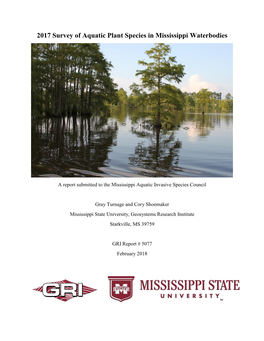 2017 Survey of Aquatic Plant Species in Mississippi Waterbodies