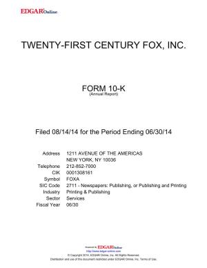 Twenty-First Century Fox, Inc