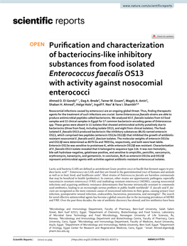Purification and Characterization of Bacteriocins-Like Inhibitory