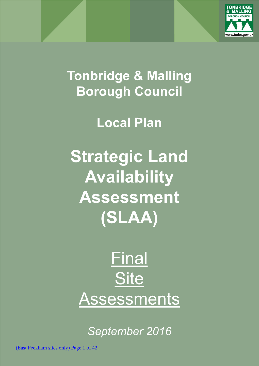 Strategic Land Availability Assessment (SLAA) Final Site