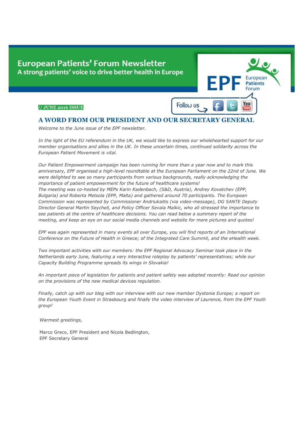 EPF Newsletter