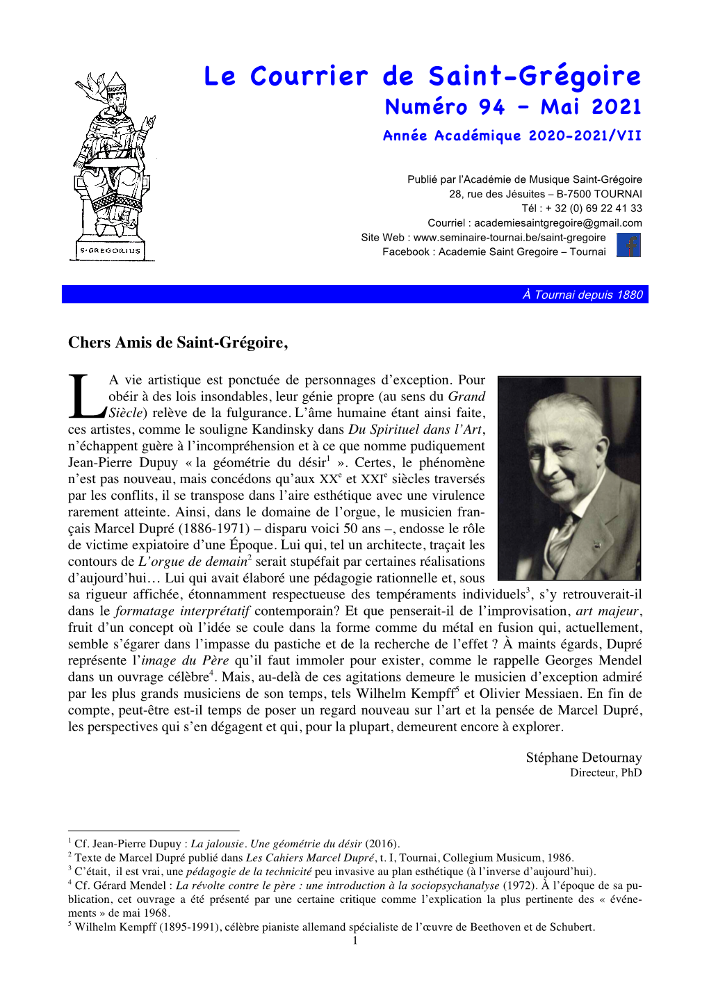 Le Courrier De Saint-Grégoire Numéro 94 – Mai 2021